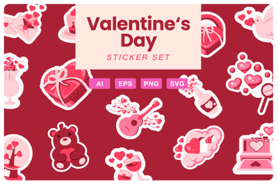 Valentine Day Sticker Set