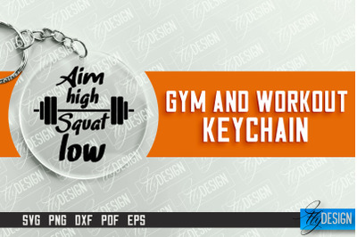 Gym and Workout Keychain | Round Keychain Designs | Quotes SVG