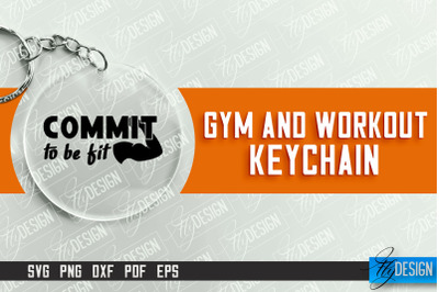 Gym and Workout Keychain | Round Keychain Designs | Quotes SVG