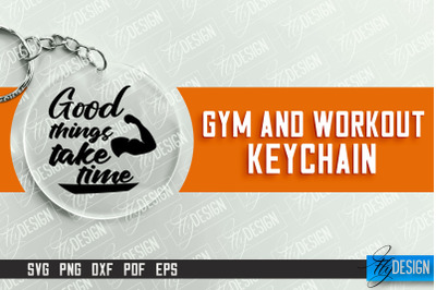 Gym and Workout Keychain | Round Keychain Designs | Quotes SVG