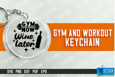 Gym and Workout Keychain | Round Keychain Designs | Quotes SVG