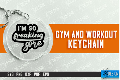 Gym and Workout Keychain | Round Keychain Designs | Quotes SVG