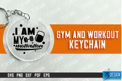 Gym and Workout Keychain | Round Keychain Designs | Quotes SVG