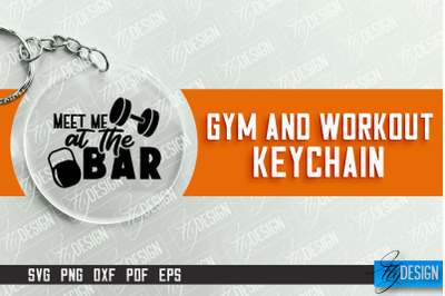 Gym and Workout Keychain | Round Keychain Designs | Quotes SVG