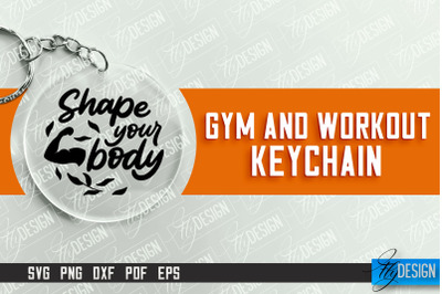 Gym and Workout Keychain | Round Keychain Designs | Quotes SVG