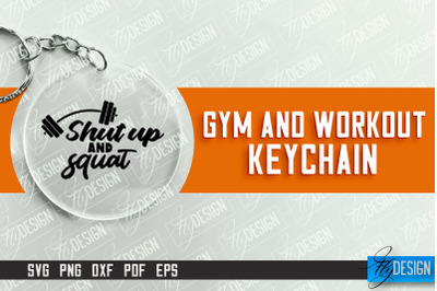 Gym and Workout Keychain | Round Keychain Designs | Quotes SVG