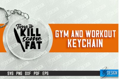 Gym and Workout Keychain | Round Keychain Designs | Quotes SVG