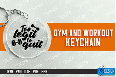 Gym and Workout Keychain | Round Keychain Designs | Quotes SVG