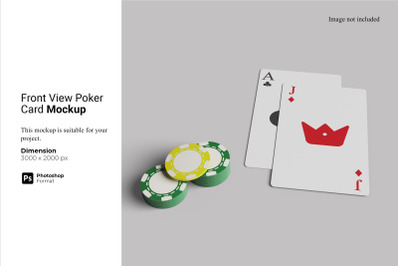 Front View Poker Card Mockup
