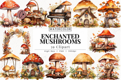 Enchanted Mushrooms Clipart
