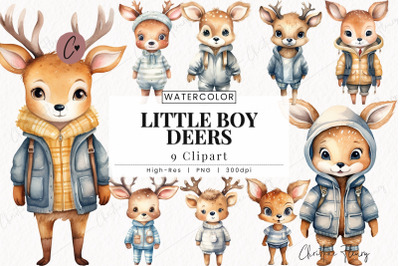 Little Boy Deers Clipart