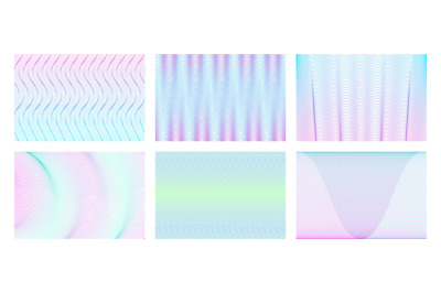 Guilloche moire? pattern. Soft color wave line textures, geometric opt