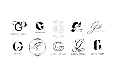 Creative G emblem. Letter g monogram in modern geometric, golden glamo