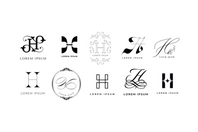 Creative H emblem. Letter h monogram for handmade, healthcare and home