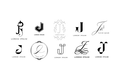 Creative J emblem. Letter j monogram for journal or jewelry brand. Geo