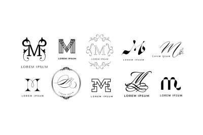 Creative M emblem. Letter m monogram for minimalist and modern brandin