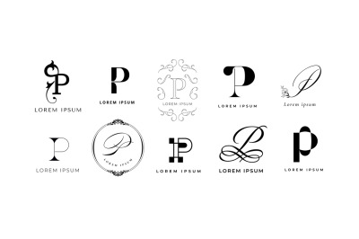 Creative P emblem. Premium letter p monogram branding template. Busine