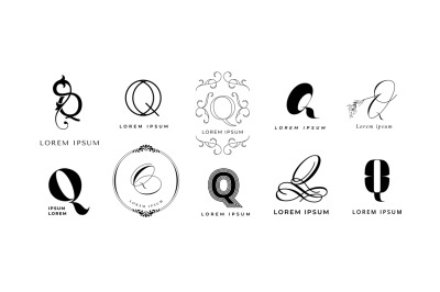 Creative Q emblem. Letter q monogram for quantum, quick and queen them