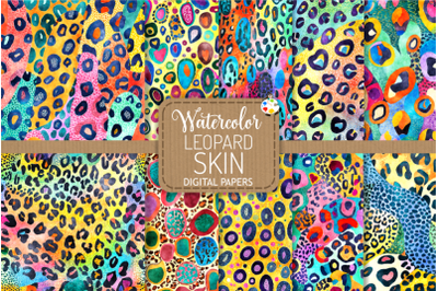 Funky Leopard Skin - Watercolor Pattern Papers