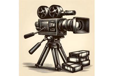 Retro video movie camera