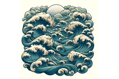 Ocean tidal storm waves