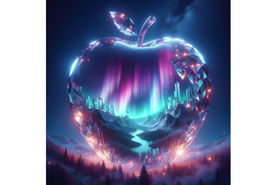 scenery inside an apple
