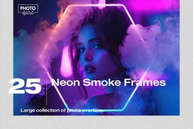 Neon Smoke Frames Effect Photo Overlays