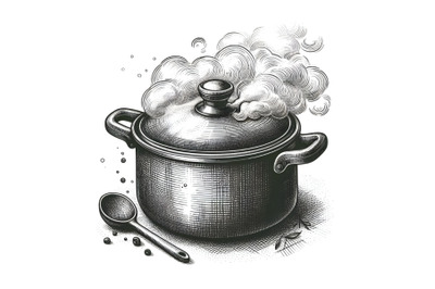 Cooking pot with smoke