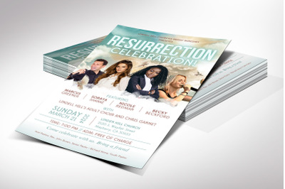 Resurrection Celebration Flyer Template for Canva, 5.5x8.5 inches