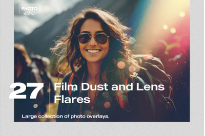 Film Dust and Lens Flares Effect Photo Overlays