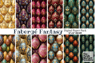 Faberge Eggs Digital Paper | Glam Elegant Easter Scrapbook Background