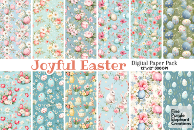 Shabby Chic Easter Digital Paper | Spring Pastel Eggs Scrapbook