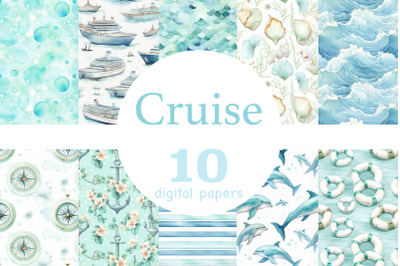 Cruise Seamless Pattern | Vacation Digital Paper