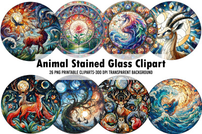 Animal Stained Glass Clipart
