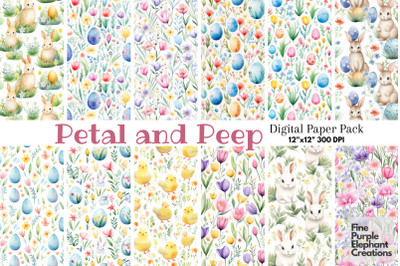Cute Watercolor Easter Textures Digital Paper | Spring Pastel Eggs Scr
