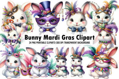 Bunny Mardi Gras Clipart