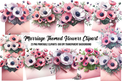 Marriage Themed Flowers Clipart