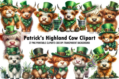 Patrick&#039;s Highland Cow Clipart