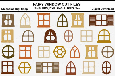 Fairy windows SVG, DXF, EPS, JPEG and PNG cut files