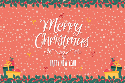 Christmas-greeting-red-card-vector