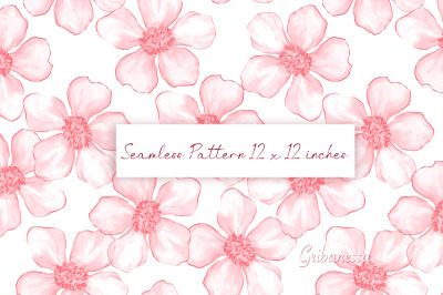 Pink small flowers | Seamless floral pattern