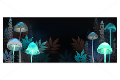 Glowing toadstools banner