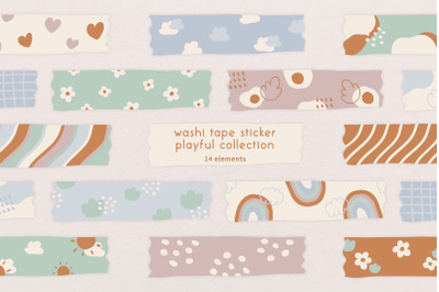 Digital Pastel Washi Tape Clip Art Set