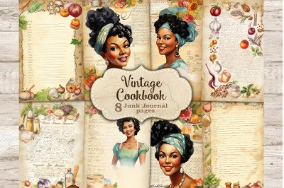Vintage Cookbook Collage Sheet | Retro Junk Journal Paper