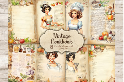 Vintage Cookbook Junk Journal Page | Food Junk Journal Paper