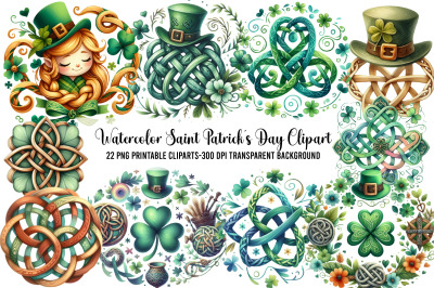 Watercolor Saint Patrick&amp;&23;039;s Day Clipart