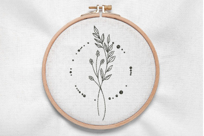 Floral Branch for Machine Embroidery