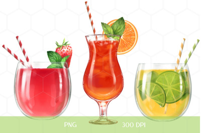 Summer cocktails PNG clipart