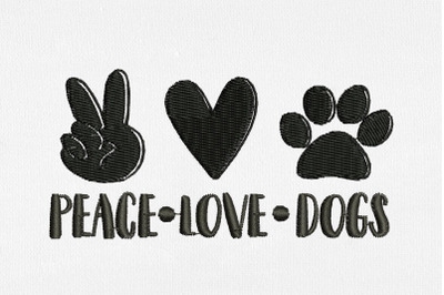 Peace Love Dogs for Machine Embroidery