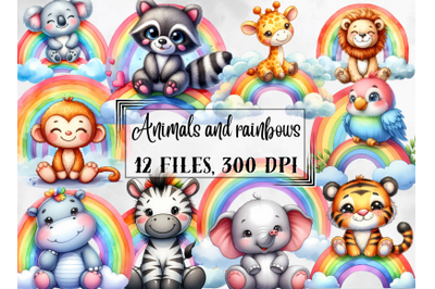 Rainbows clipart, animals and rainbows png